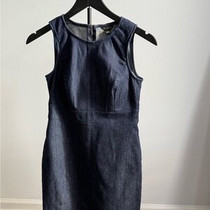 Ann Taylor Short Sleeveless Dress Denim Blue Size 0 Petite